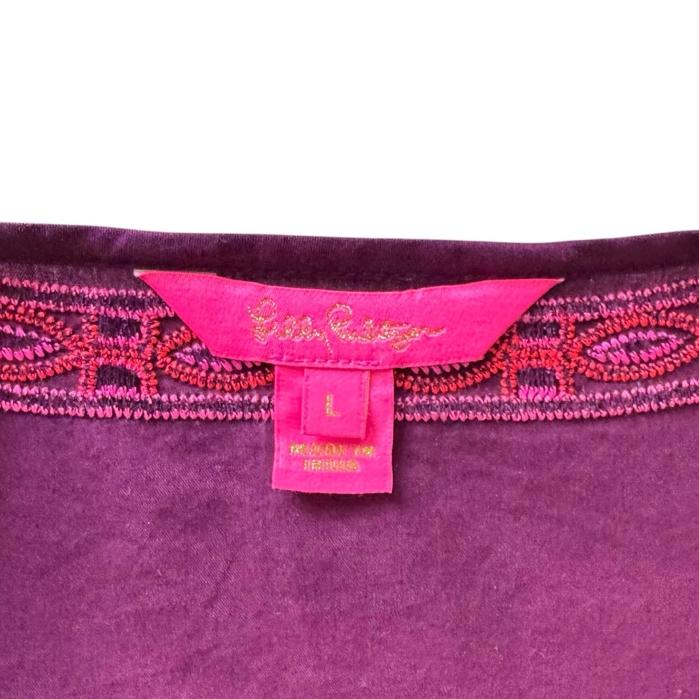 Lilly Pulitzer Coretta Embroidered Tunic in Cherry Ganache | LARGE - Picture 8 of 11